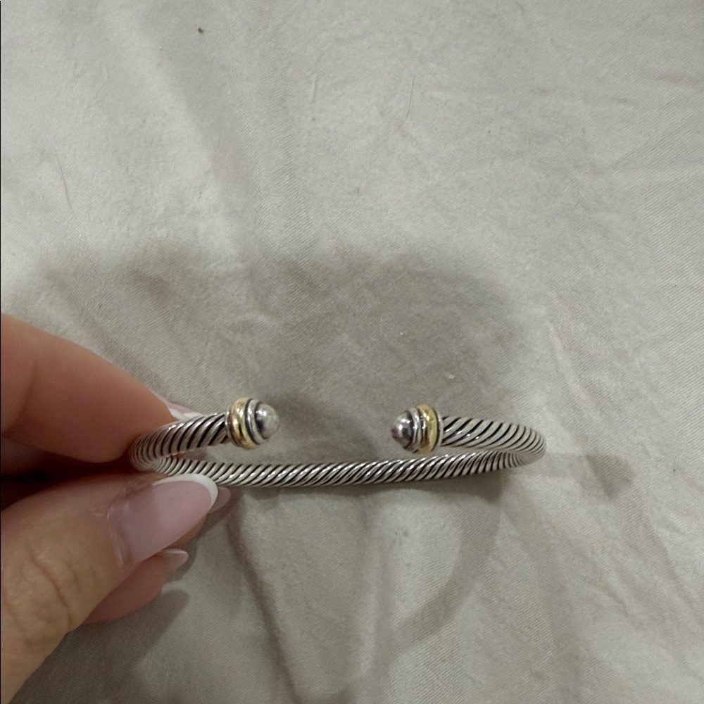 David Yurman Silver and Gold Cable Bracelet - Picture 3 of 3
